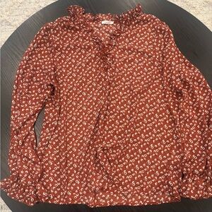 Pleione Red Floral Blouse